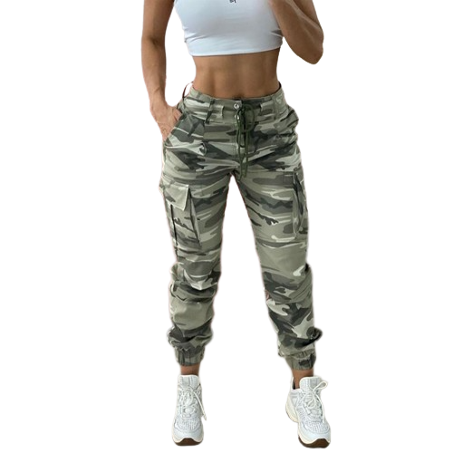 Pantalones cargo de camuflaje mujer