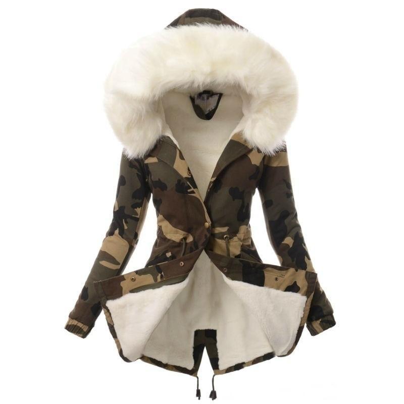 Parka algodon mujer militar