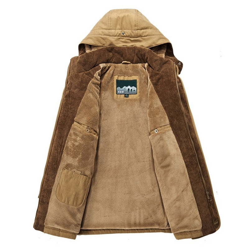 Parka con capucha hombre verde militar
