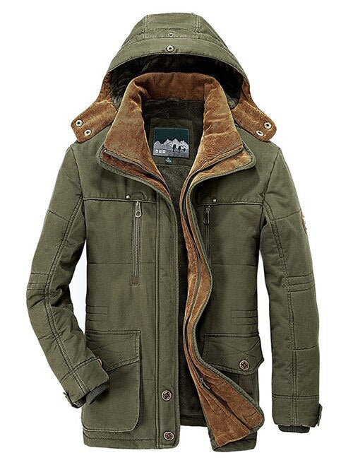 Parka con capucha hombre verde militar