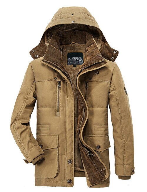 Parka con capucha hombre verde militar