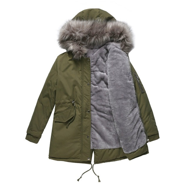 Parka de algodon verde militar