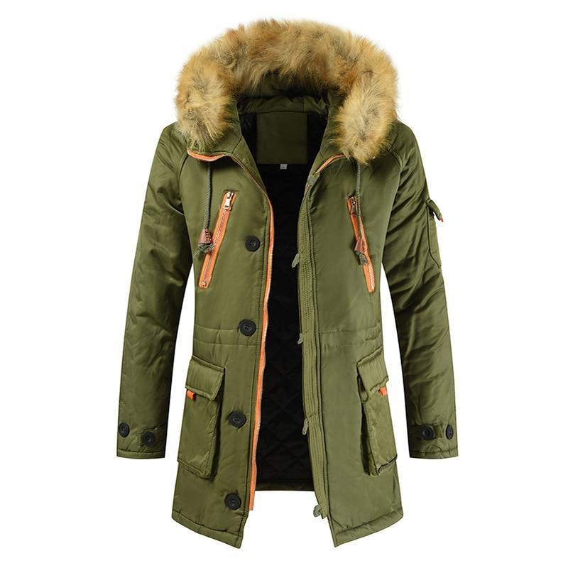 Parka estilo militar en verde