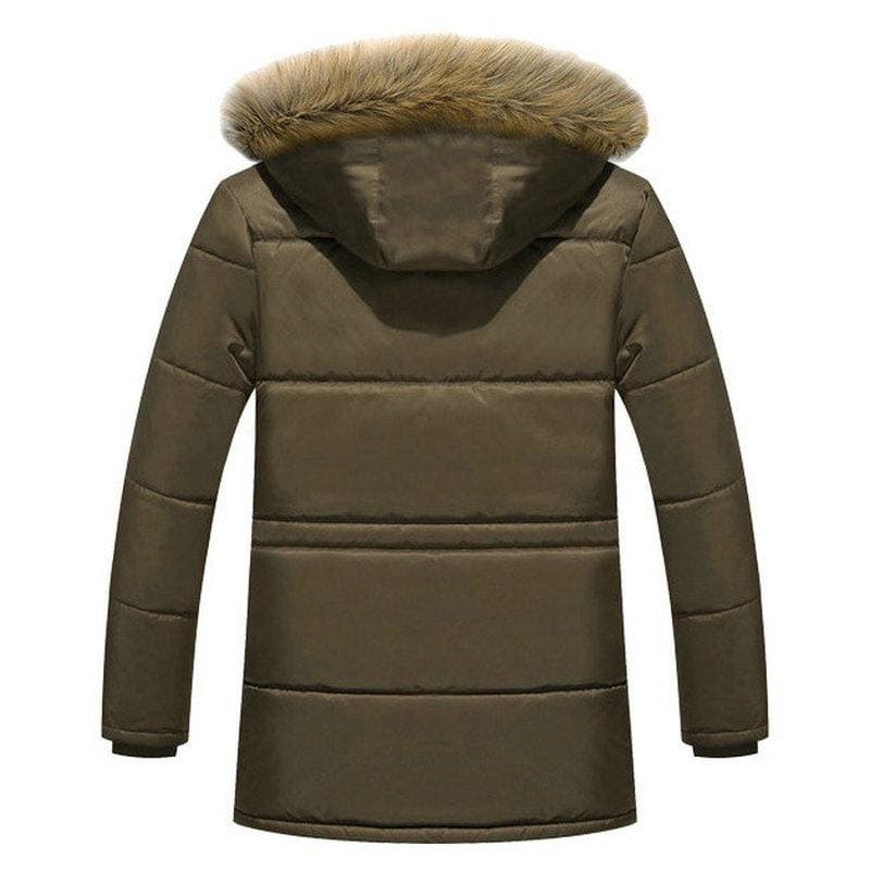 Parka estilo militar en verde hombre