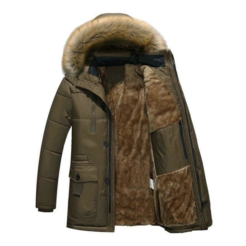 Parka estilo militar en verde hombre