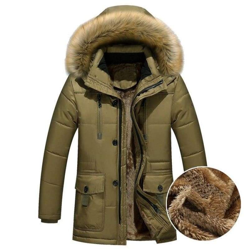 Parka estilo militar en verde hombre