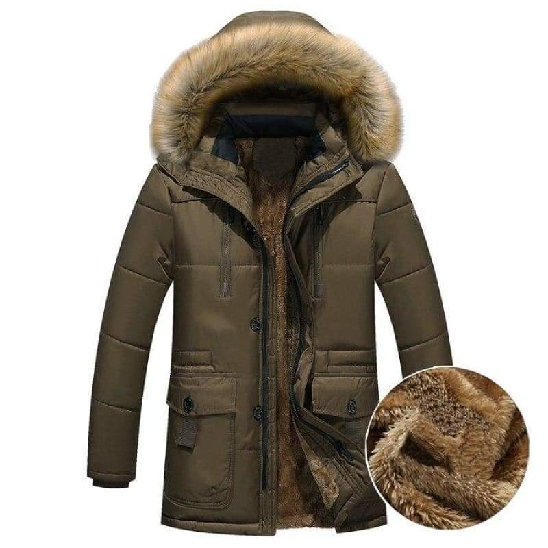 Parka estilo militar en verde hombre
