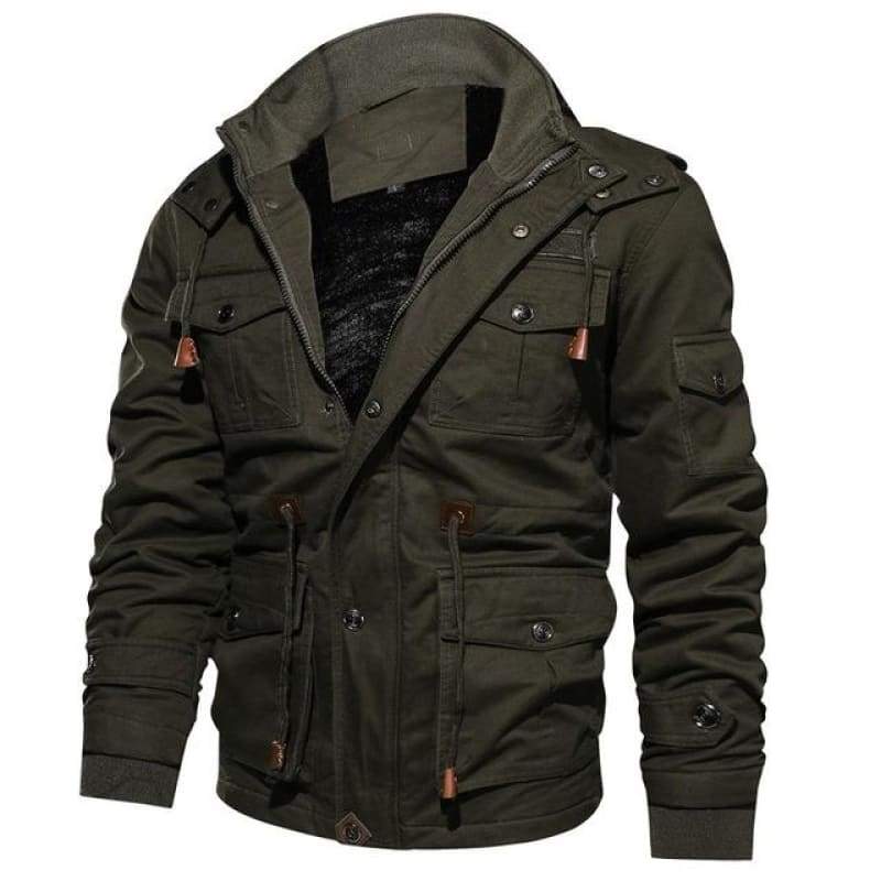 Parka impermeable verde militar hombre