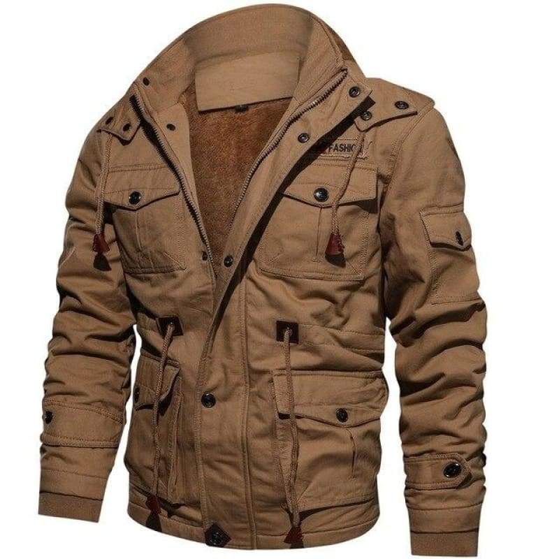 Parka impermeable verde militar hombre