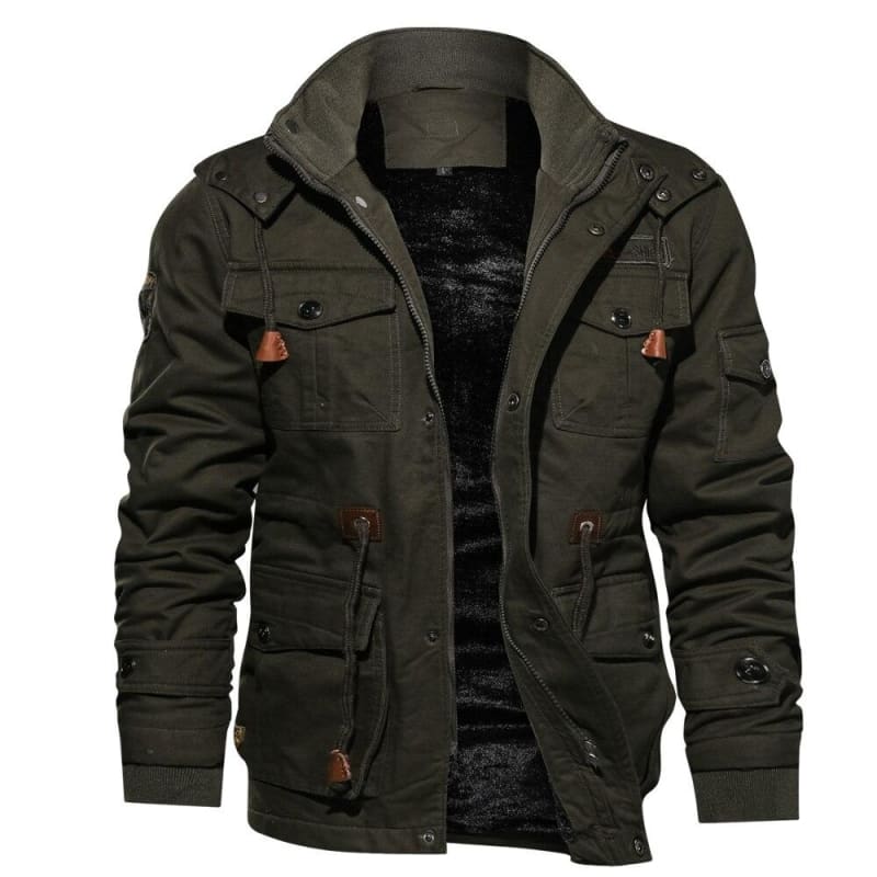 Parka impermeable verde militar hombre
