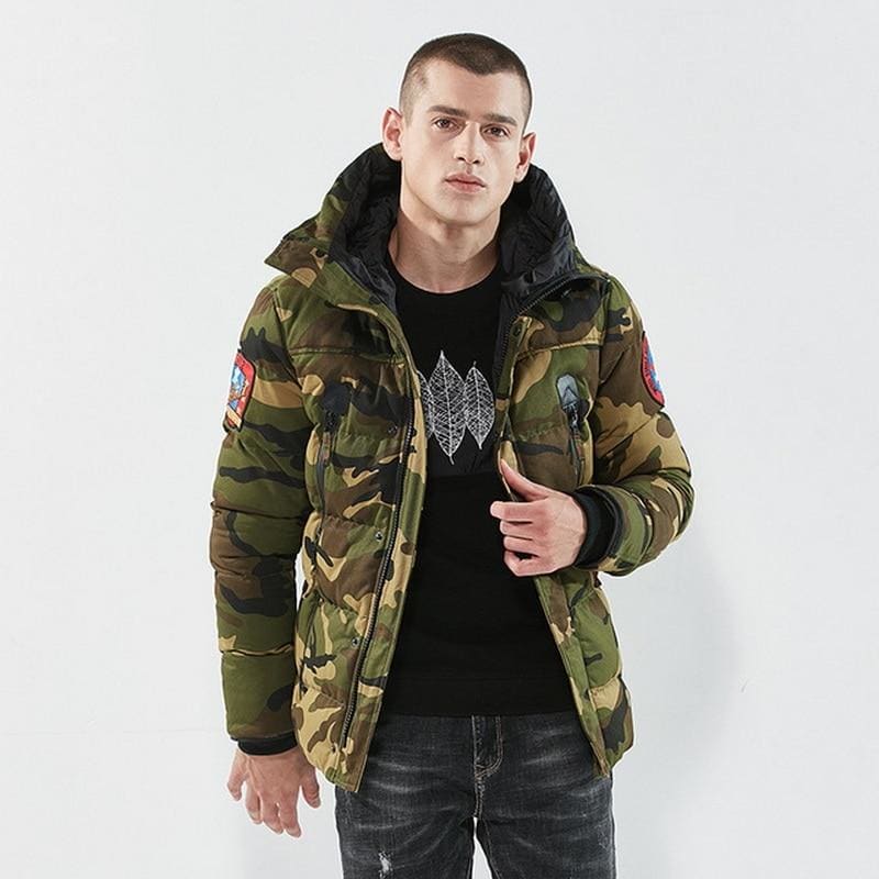 Parka militar camuflaje hombre