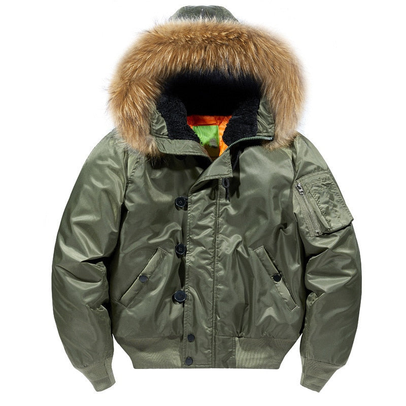 Parka verde militar hombre