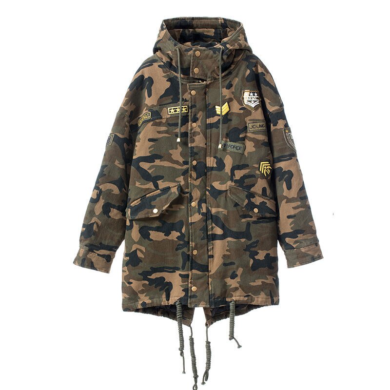 Parka verde militar mujer