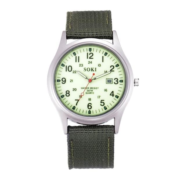 Reloj retro verde militar